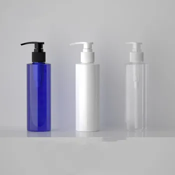 

30pcs 200ml empty white/blue/clear plastic lotion pump bottle High-end cosmetics bottles White /Black pump head