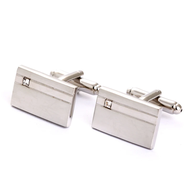 

Luxury Contracted Cufflinks With A White Crystal In The Square Cufflinks For Men's Shirts Cufflinks Wedding Gifts Cufflink