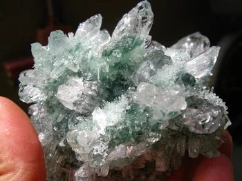 

700g new find natural rock green ghost quartz crystal cluster original