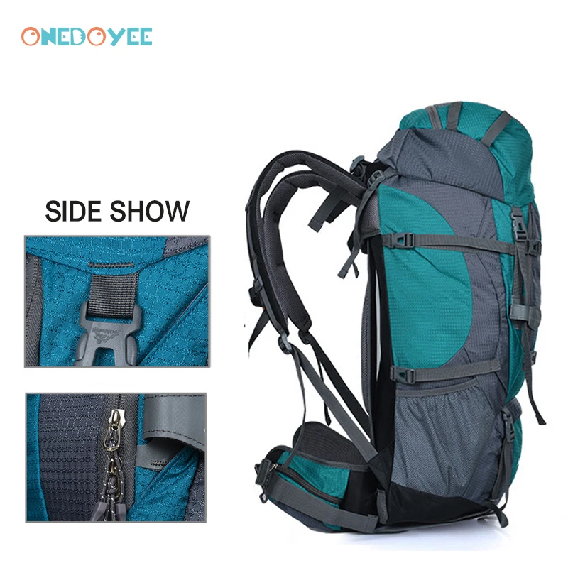 Onedoyee 80 + 5L كيس التسلق المهنية للماء الظهر تسلق التخييم المشي لمسافات طويلة على ظهره تسلق الجبال في الهواء الطلق حقيبة النايلون