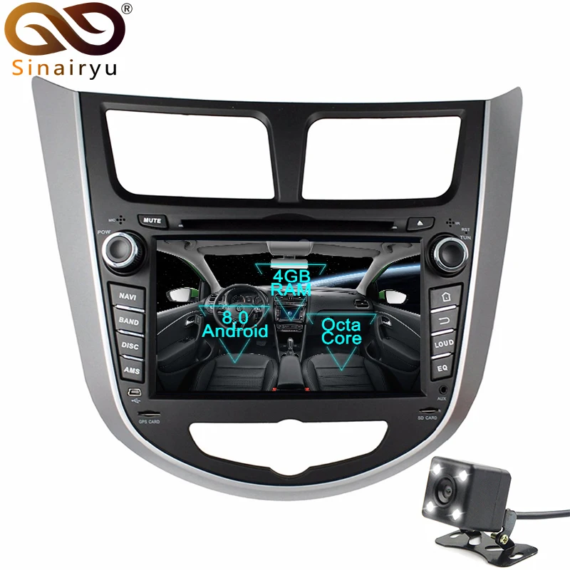 Excellent Sinairyu 2 Din Android 8.0 Octa Core Car DVD Player for HYUNDAI Verna Accent Solaris GPS Navi Multimedia Radio Stereo Head Unit 0