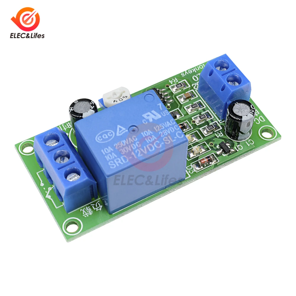 

12V Time Delay Relay NE555 Conduction Trigger Timing Timer Delay Relay Switch Control Pulse Generation Adjustable Relay module