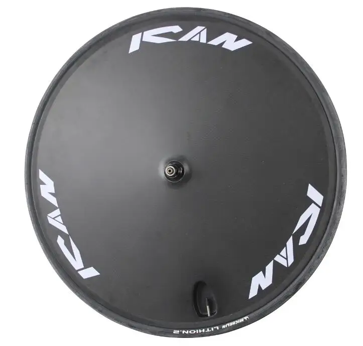 ICAN Bikes диск шоссейные карбоновые колеса для TT велосипед время Трейл трек велосипед Карбоновые трехспицевые колеса clincher 3 к матовый задний DC-01 - Цвет: R disc wheels TT