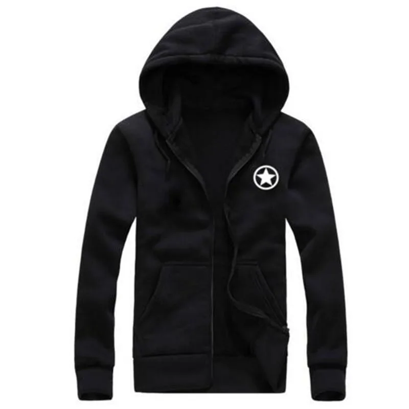 

Hoodies Men Marvel Captain America 2 Costume Hero Print Hoody Sweatshirt Black Jacket Hip hop Mens Casual clothing