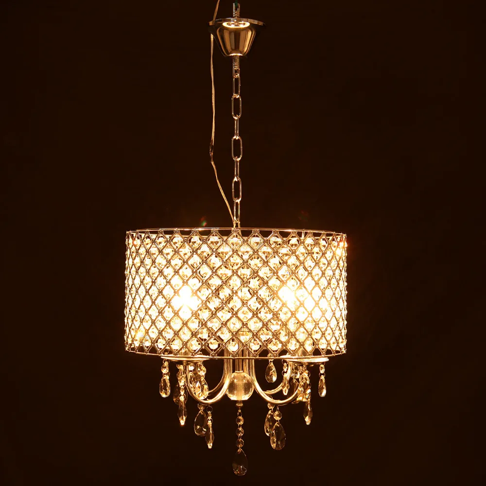 (Shipping From EU ) Chandelier Crystal  Pendant Lamp 4 Light Fixture Lighting Dining Room 