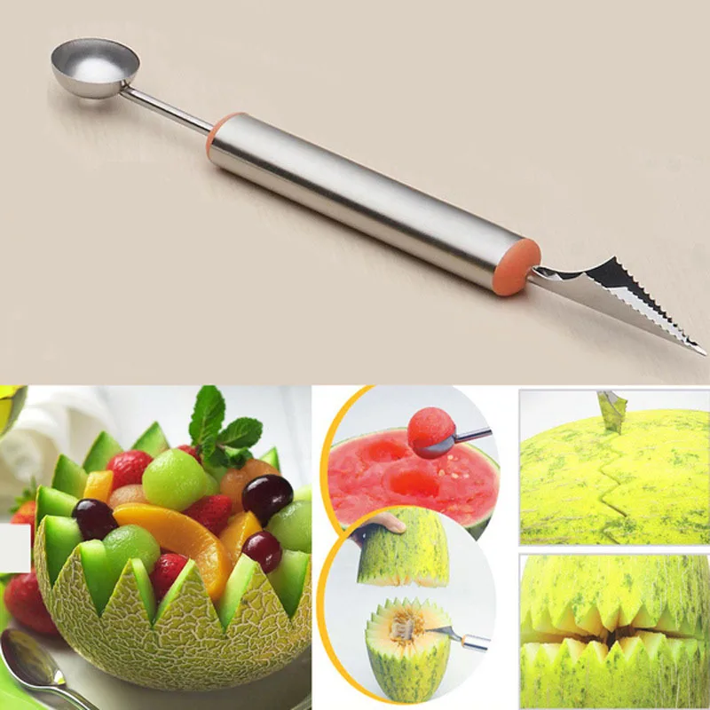 Double End Multi Function Stainless Steel Fruit Melon Baller Carving