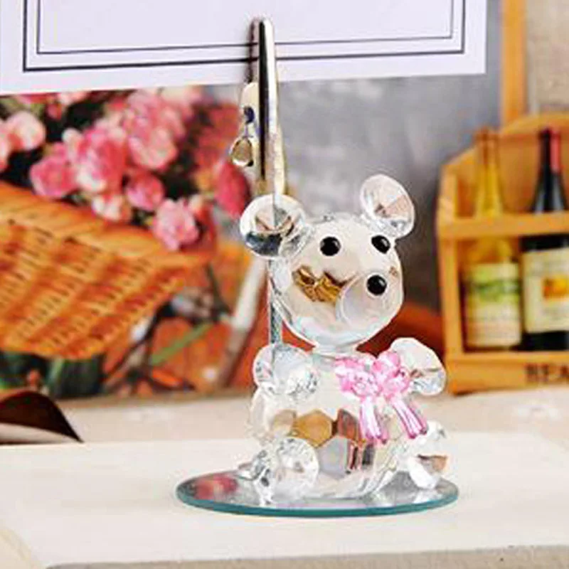crystal bear card holder