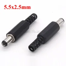 10 шт. вилка папа для постоянного тока электрические розетки DC-022 DC-005 DC-022B розетку постоянного тока 5,5X2,5 мм 5,5*2,5