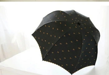

10pcs/lot fedex fast free shipping woman lace bow umbrella three folding sun rain lady umbrella