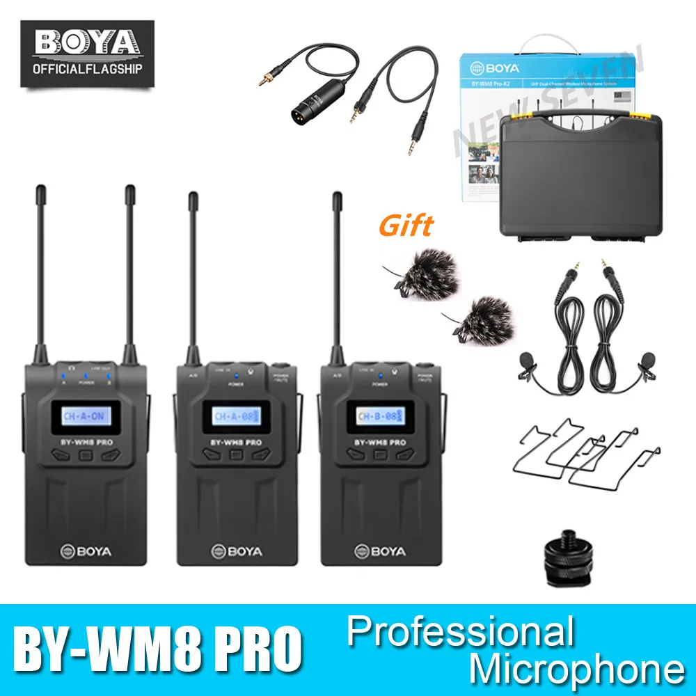 BOYA BY-WM8 Pro УВЧ беспроводной петличный микрофон системы для цифровых зеркальных
