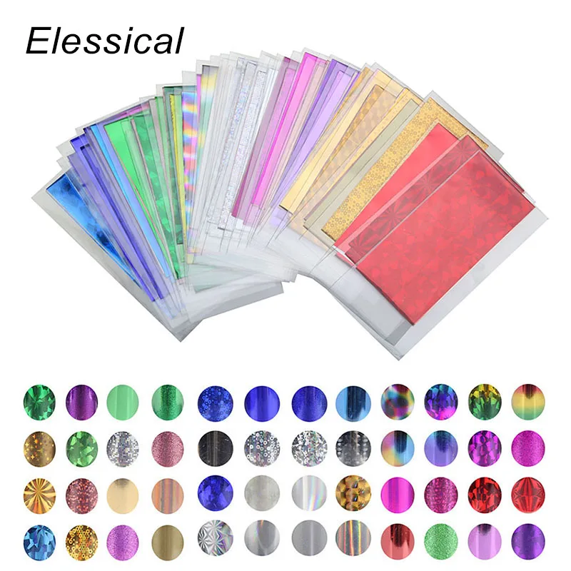 Unessical 48 шт 35 см* 4 см Смешанные цвета Переводные фольга DIY Дизайн ногтей звезда Наклейка Маникюр Уход, Полировка Ногтей WY210