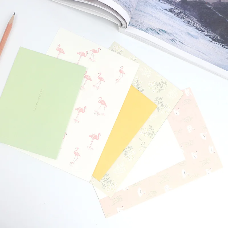 

6pcs/set 2 envelopes + 4 sheets letter paper Kawaii Flamingo Stationery Set For Gift Korean School Office Supplies