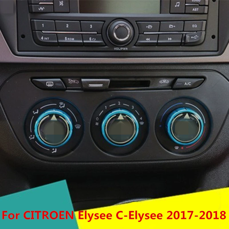 

Air Conditioning Button Knob Ring Cover Interior decoration Auto Accessories For CITROEN Elysee C-Elysee 2017-2018