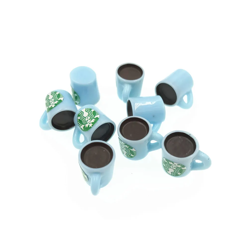 10 шт. 3D миниатюрная чашка Смола милые кабошоны мини-Сказочный Сад миниатюрные декорация для террариума DIY ювелирные изделия аксессуары ремесла - Цвет: blue