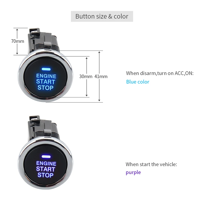EASYGUARD Замена нажимной двигатель старт стоп длинная кнопка стиль для ec002 es002 и ec008