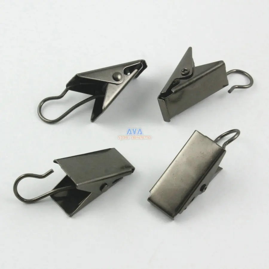 50 Pieces 39x11mm Gunmetal Hook Clips for Curtain Drapery