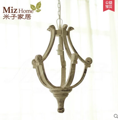 

The Litter Prince Series Wooden Hang Lamp Vintage Europe Style Chandelier Decor for Hotel Wholesale and Retail No Bulb
