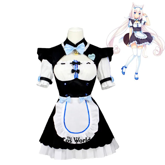 NEKOPARA OVA Chocola ванильный горничный фартук платье униформа наряд аниме костюмы для косплея - Цвет: Vanilla Costumes