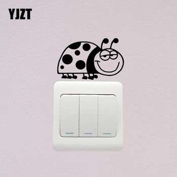 

YJZT Ladybug Cartoon Switch Sticker Children Room Decor Vinyl Wall Decal 17SS0293