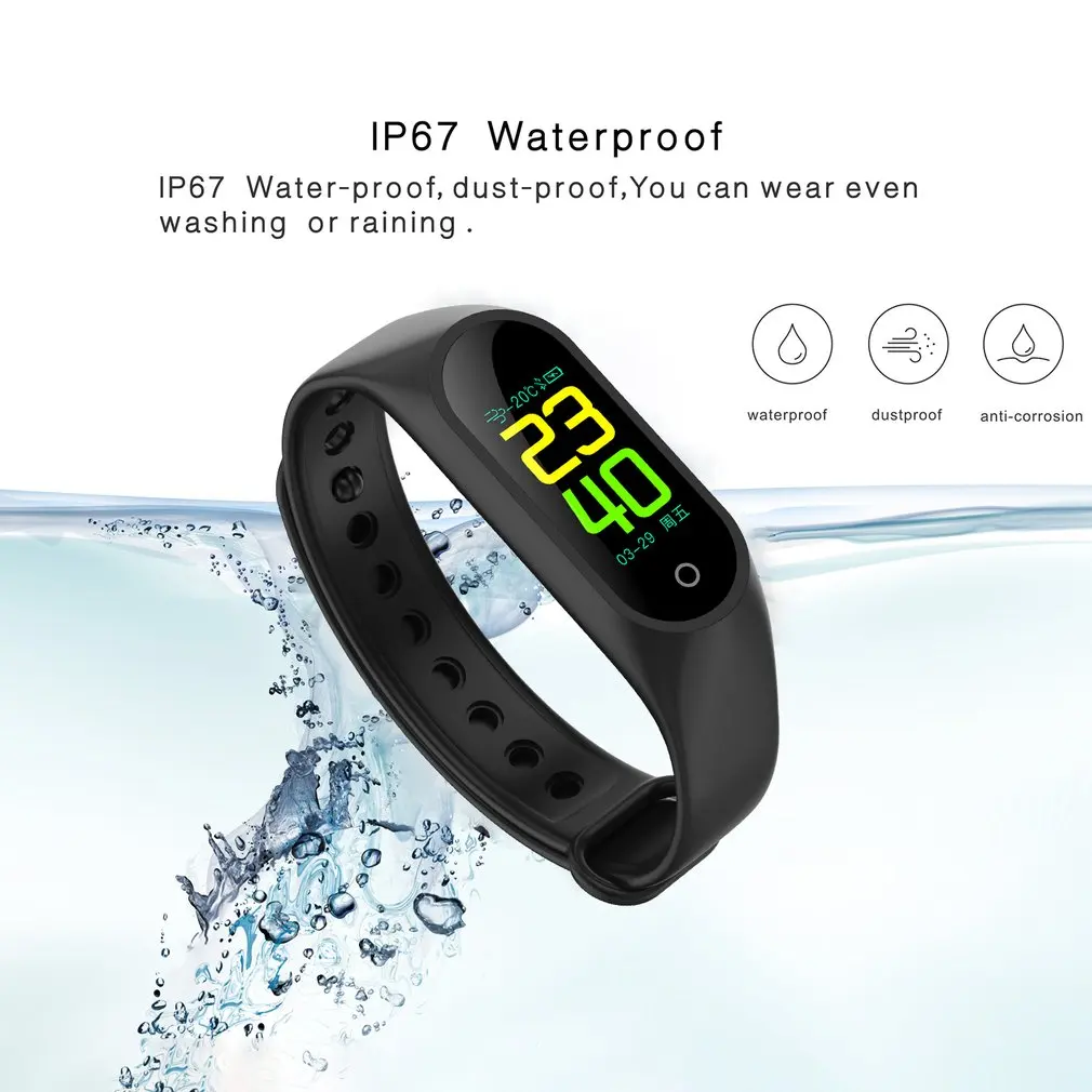 IP67 waterproof TFT M3 Smart Bracelet Heart Rate Monitor Intelligent ...