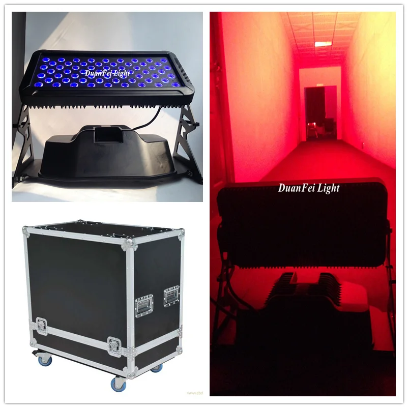 (1 шт. + flycase) 60x10 Вт led городская наружная настенная шайба rgbw 4в1 строительный