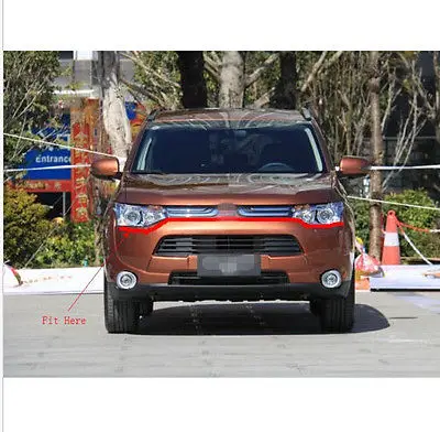 Новинка! Хромированная решетка переднего бампера Накладка для Mitsubishi Outlander 2013