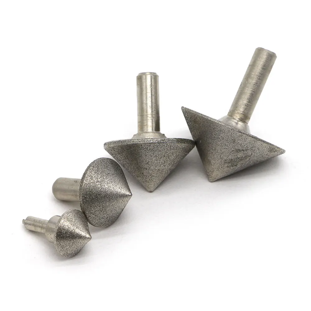 90 degree Diamond mounted point  grinding head rought grit 60 for coarse grinding head 20~60mm shank diameter 6mm DT066