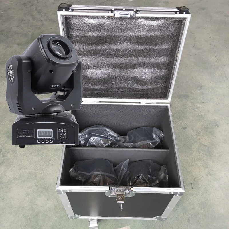 

4pcs/lot led moving head 60w spot light with a flight case