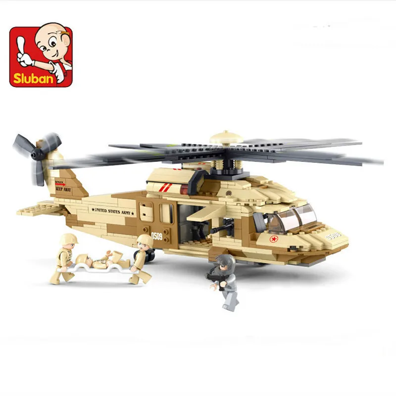 

UH-60L Black Hawk Helicopter Retail Sluban M38-B0509 Certified Product 439PCS Building Blocks Learning Education Kid Toys