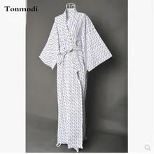 Пара кимоно для женщин хлопок тканая Ночная рубашка двойной слой Марли длинное кимоно для женщин s Халаты для мужчин