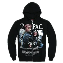 Весна Осень мужские рок 2PAC печатные толстовки с капюшоном модные мужские флисовые Большие размеры теплые толстовки кардиган хип-хоп пальто SSW104