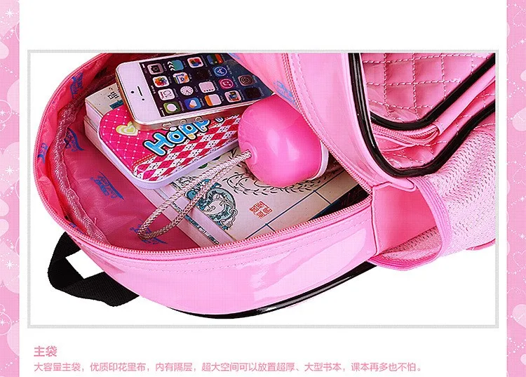 Children Kindergarten Kids Princess Girls Faux PU Leather Backpack Kid Pink Cute Bowknot School Backpacks Daypack Mochila Bag