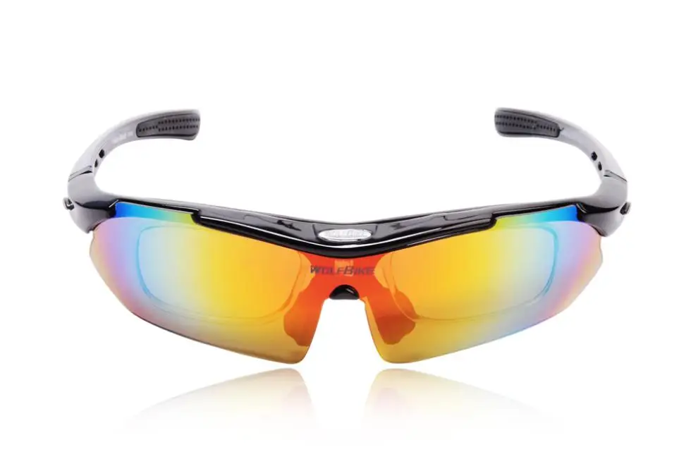 Поляризованные очки Велоспорт Открытый велосипедов Солнцезащитные очки мотоцикл УФ-защита Светоотражающие очки 5 линзы очков Gafas