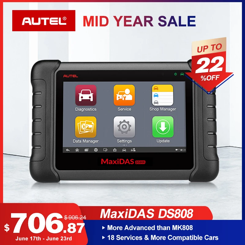 

Autel MAXIDAS DS808 Diagnostic Tool OBDII OBD 2 Car Auto Diagnostic Scanner Tool TPMS Programming Key Programmer Maxisys MS906