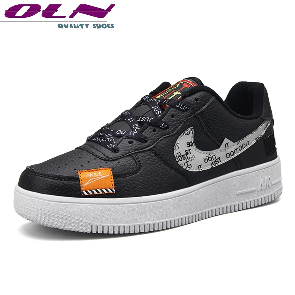 

New Casual Shoes Men 2018 Lace Up Air Force One Flats Sports Male PU Sneakers Outdoor Trendy Board Shoe Jogging Quality Boots