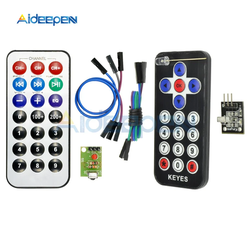 

1 Set HX1838 Infrared IR Wireless Remote Control Receiver Module DIY Kits For Arduino Raspberry Pi