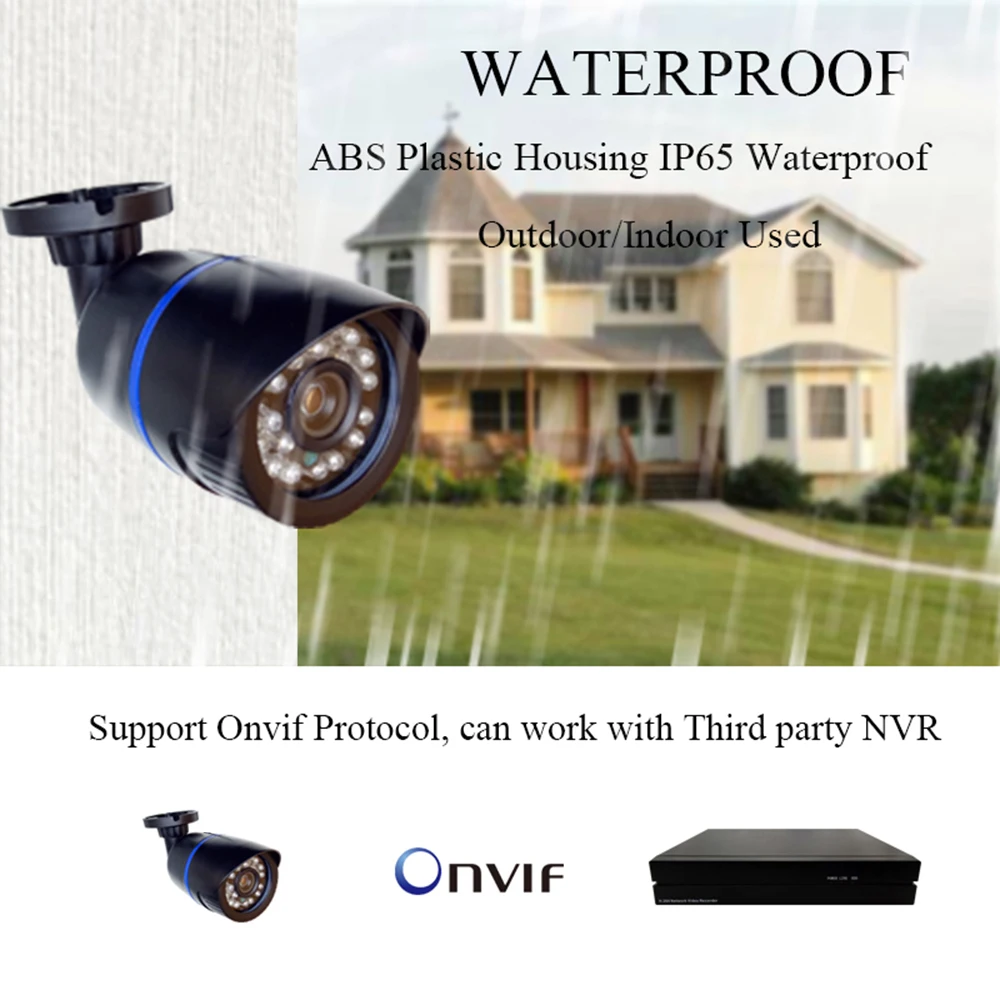 2MP 1080P HD 48V POE Камера аудио IP слот карты Micro SD видеонаблюдения ИК P2P Onvif Открытый