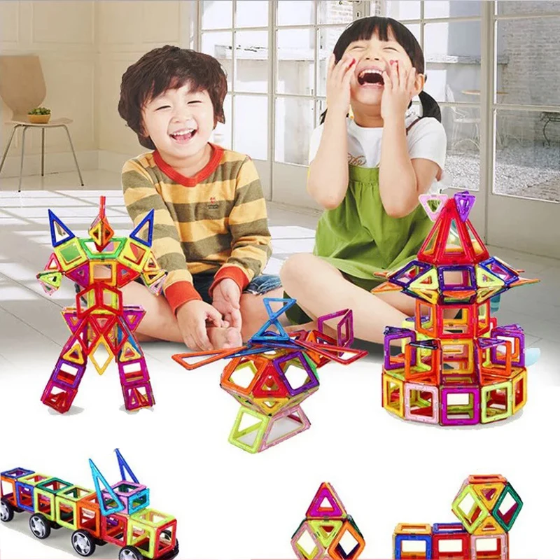 164 шт. большой размер Магнитный дизайнерский Строительный набор модель и магнит игрушка треугольник квадратный конструктор пластиковый подарок для мальчиков девочек