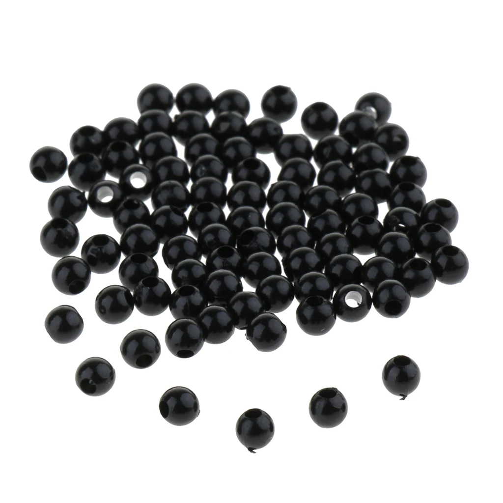 100 Pieces Black Plastic Safety Eyes with Washers for Teddy Bear Plush Toys Doll Puppet DIY Making Craft - 3mm