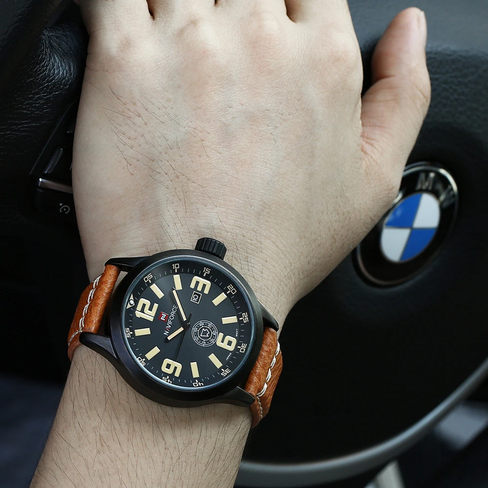 Prix pour Montres hommes NAVIFORCE marque Quartz montre En Cuir De Mode Casual reloj hombre Armée Militaire Sport montre-bracelet relogio masculino Prix pour Montres hommes NAVIFORCE marque Quartz montre En Cuir De Mode Casual reloj hombre Armée Militaire Sport montre-bracelet relogio masculino