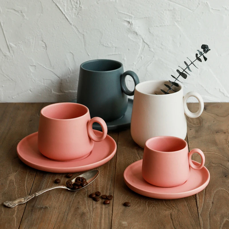 

Japanese minimalist coffee mug set Matte matte ceramic mug