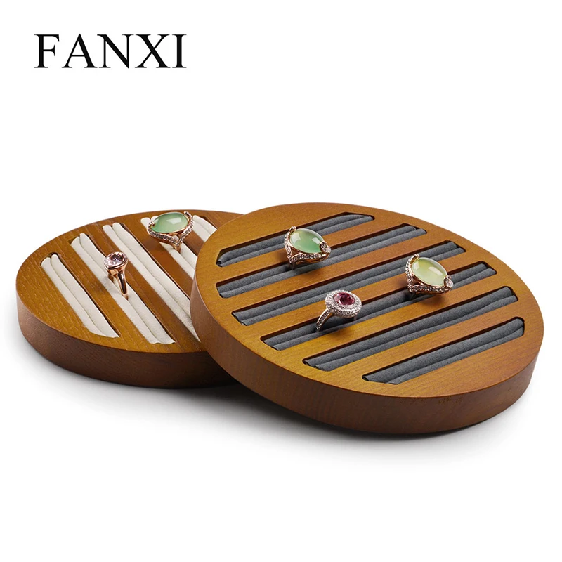 

FANXI Solid Color Jewelry Display Round Ring Display Spring Bar Jewelry Organizer Display Plate for Jewelry Shop