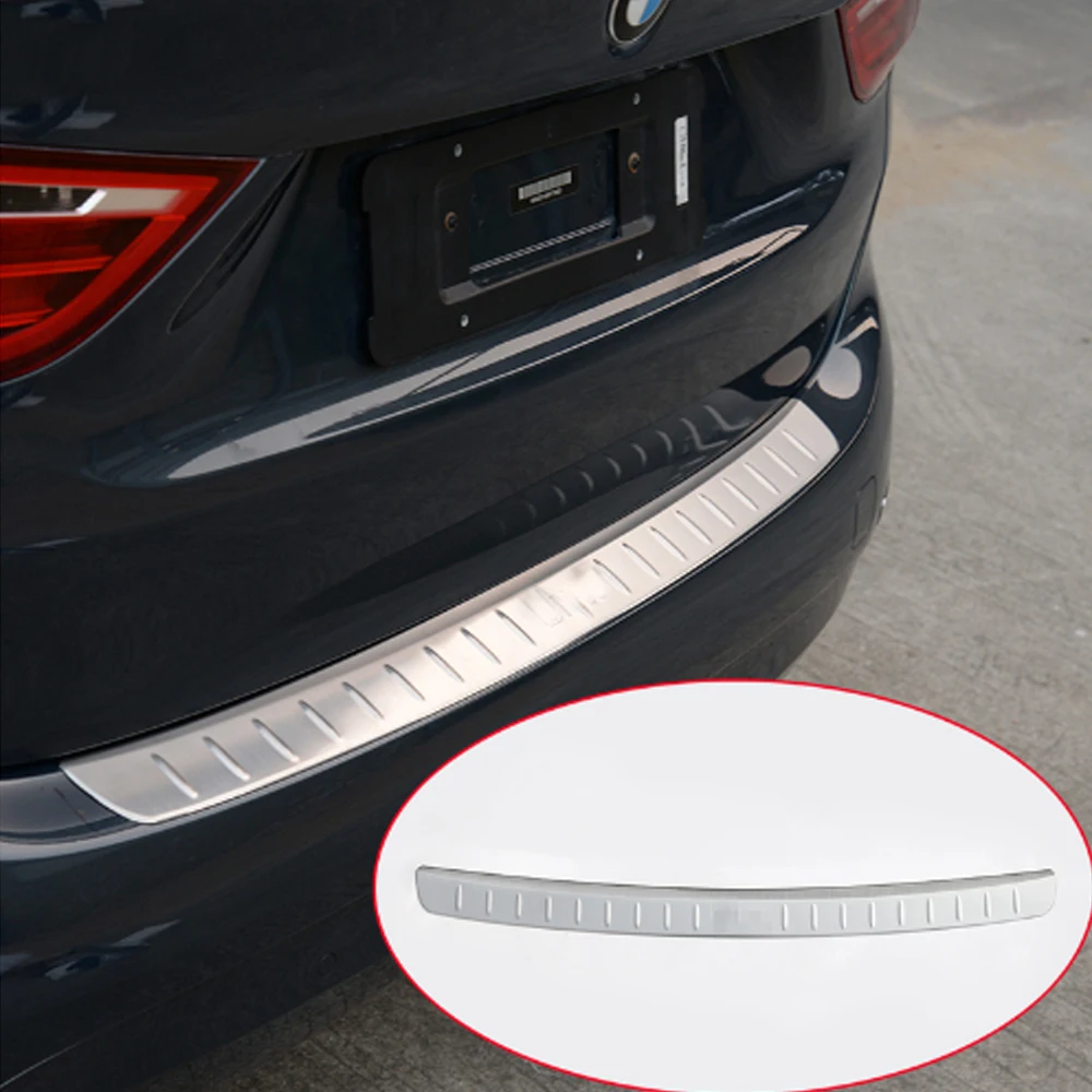 

For BMW 2 Series 5 and 7 Seats Active Tour 218i F45 f46 2015-2017 304 Steel Outside Rear Bumper Protector Trunk Plate Guard 1pc