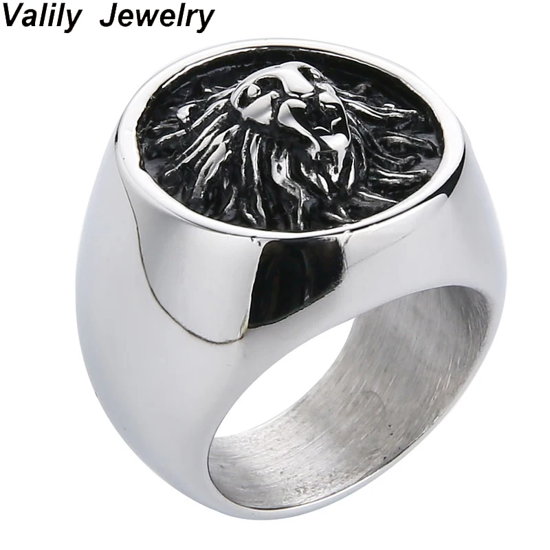 Anello in Acciaio Inox Black Steel Classico Top Maschile Vecchio Stile Massone