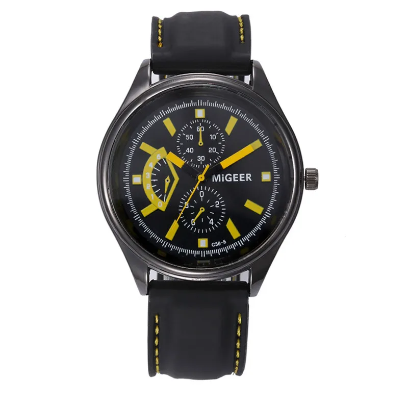 Men s Black Silicone Belt Stainless Steel Sports Quartz Watch Simple Casual Outdoor Live CS Game Sports Classic Male Clock A1