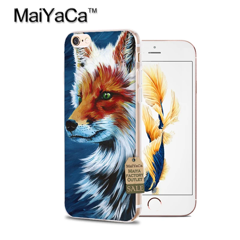 Чехол MaiYaCa для iphone 7 6 X чехол телефона с изображением милой лисы в осенних листьях