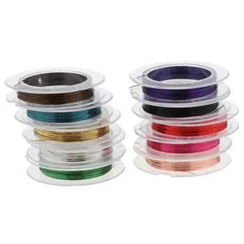

10 Rolls 0.3 mm Assorted Color Jewelry Beading Wire Copper Wire Crafting Beading 10 Meters