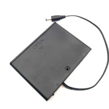 

Free shipping 9V 6AA battery holder case with ON OFF switch DC 5.5*2.1mm jack plug
