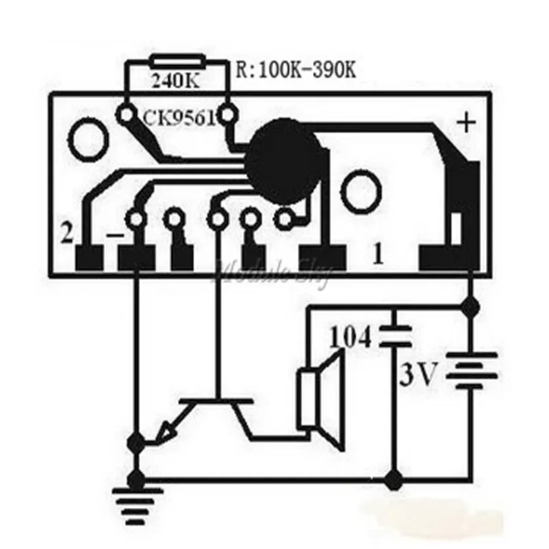 10 шт. голосовой модуль KD9561 CK9561 модуль сигнализации 4 вида звука DIY Kit