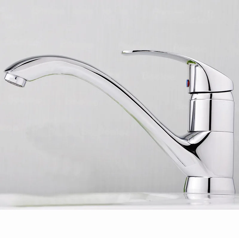 

Kitchen Washbasin Faucet Bathroom Single Hole Basin Rotating Copper Faucet